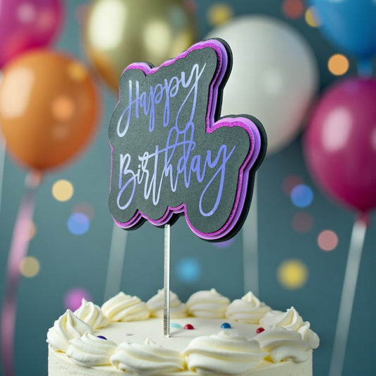 Happy Birthday 3D Cake Topper