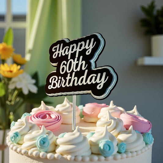 Happy Birthday 3D Cake Topper- customized year