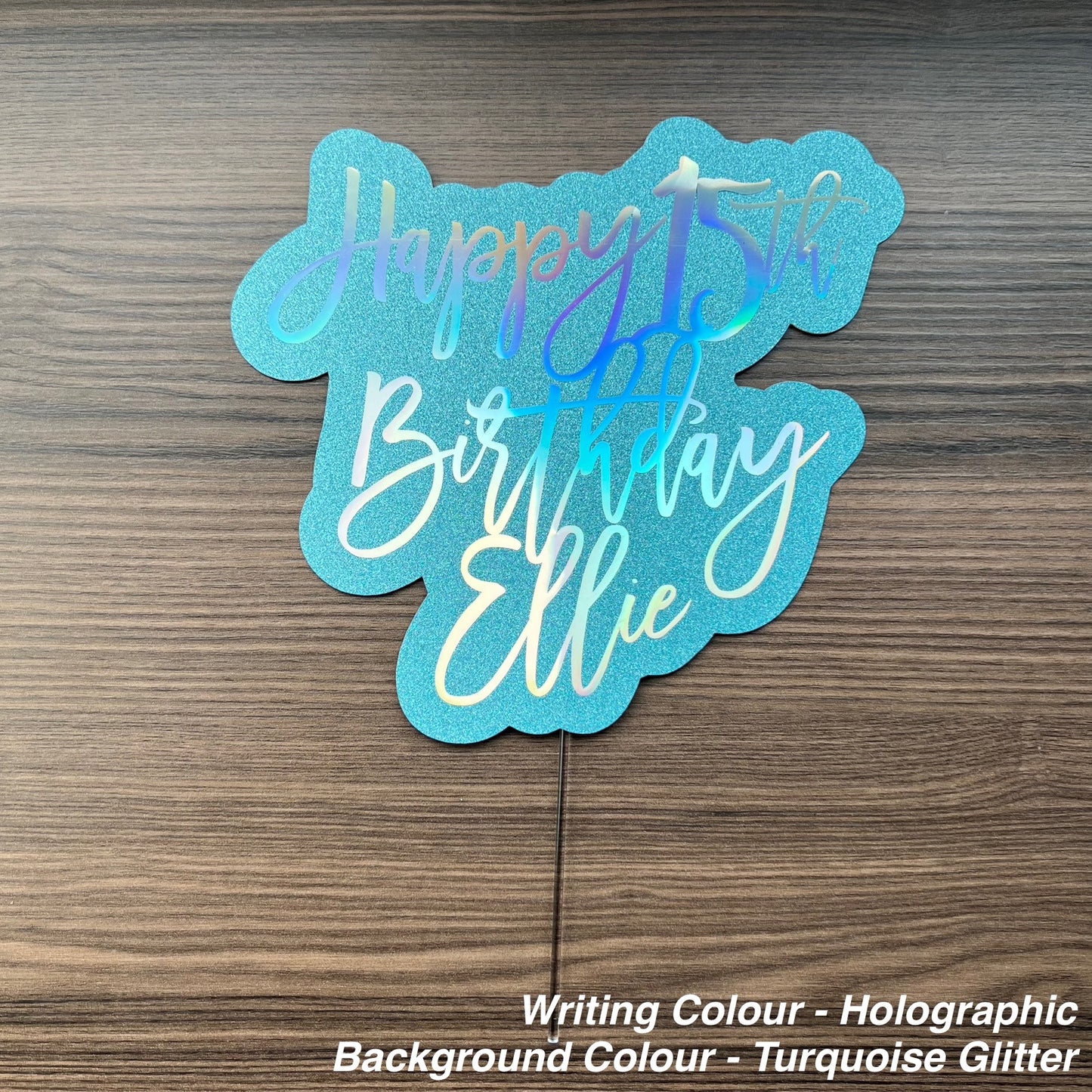 Happy Birthday Cake Topper - customized year and name