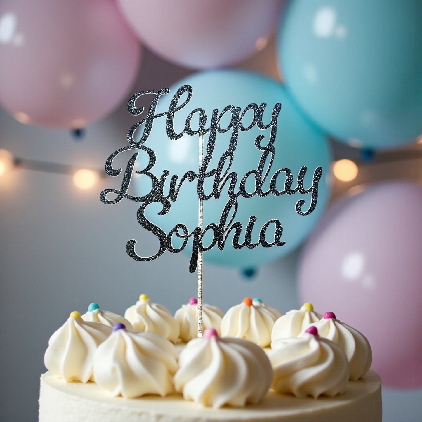 Happy Birthday Cake Topper - customized name