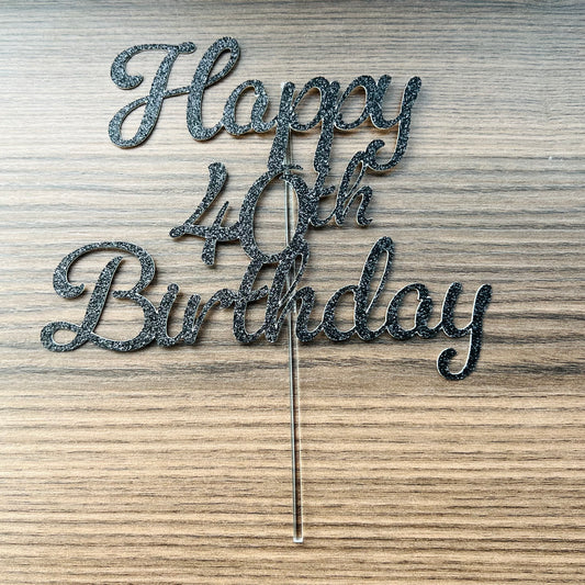 Happy Birthday Cake Topper - customized year
