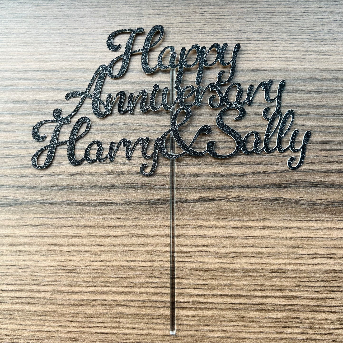 Happy Anniversary Cake Topper - customize two names