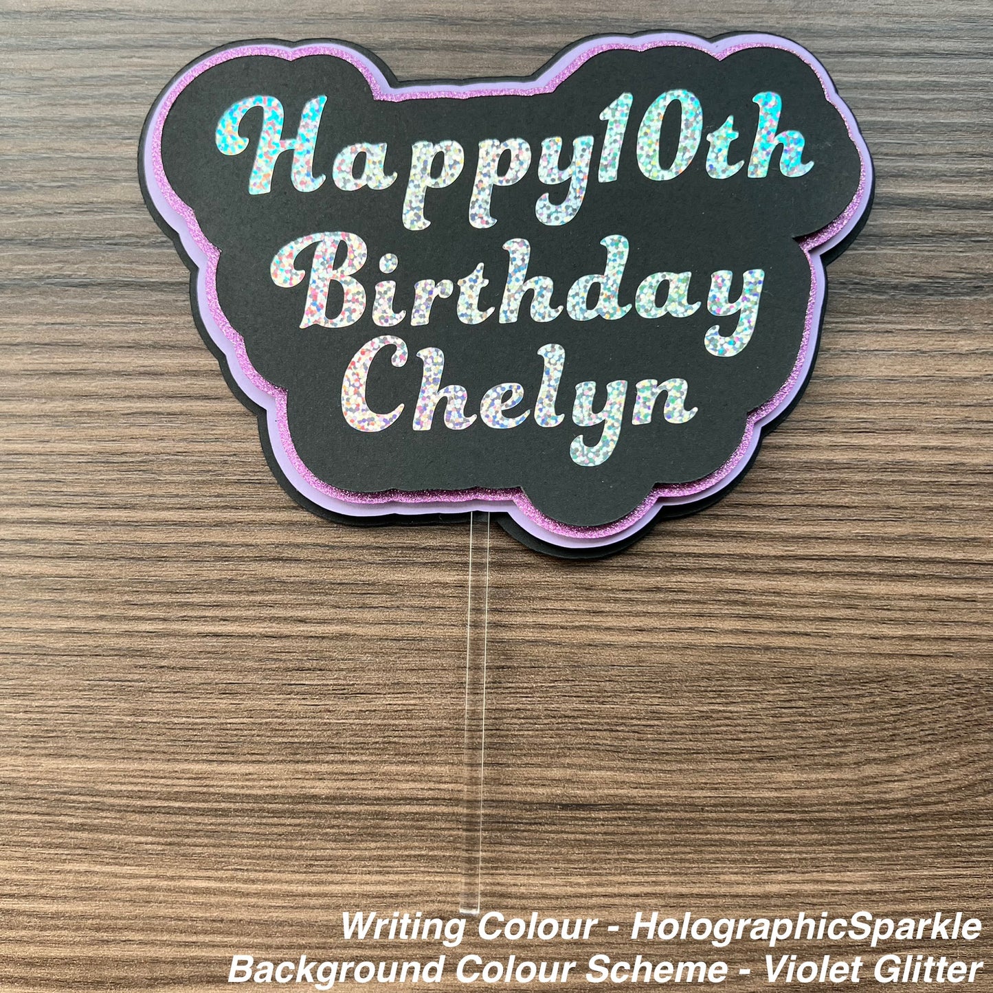 Happy Birthday 3D Cake Topper - customized year and name