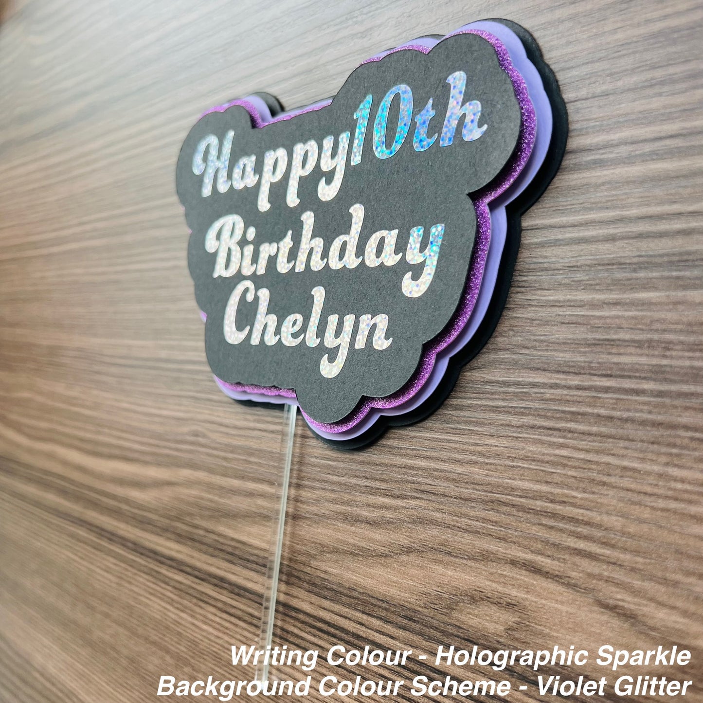 Happy Birthday 3D Cake Topper - customized year and name