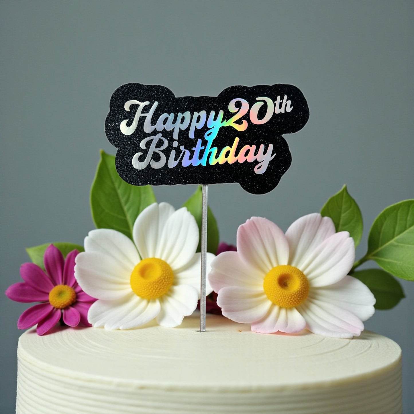 Happy Birthday Cake Topper - Customized year