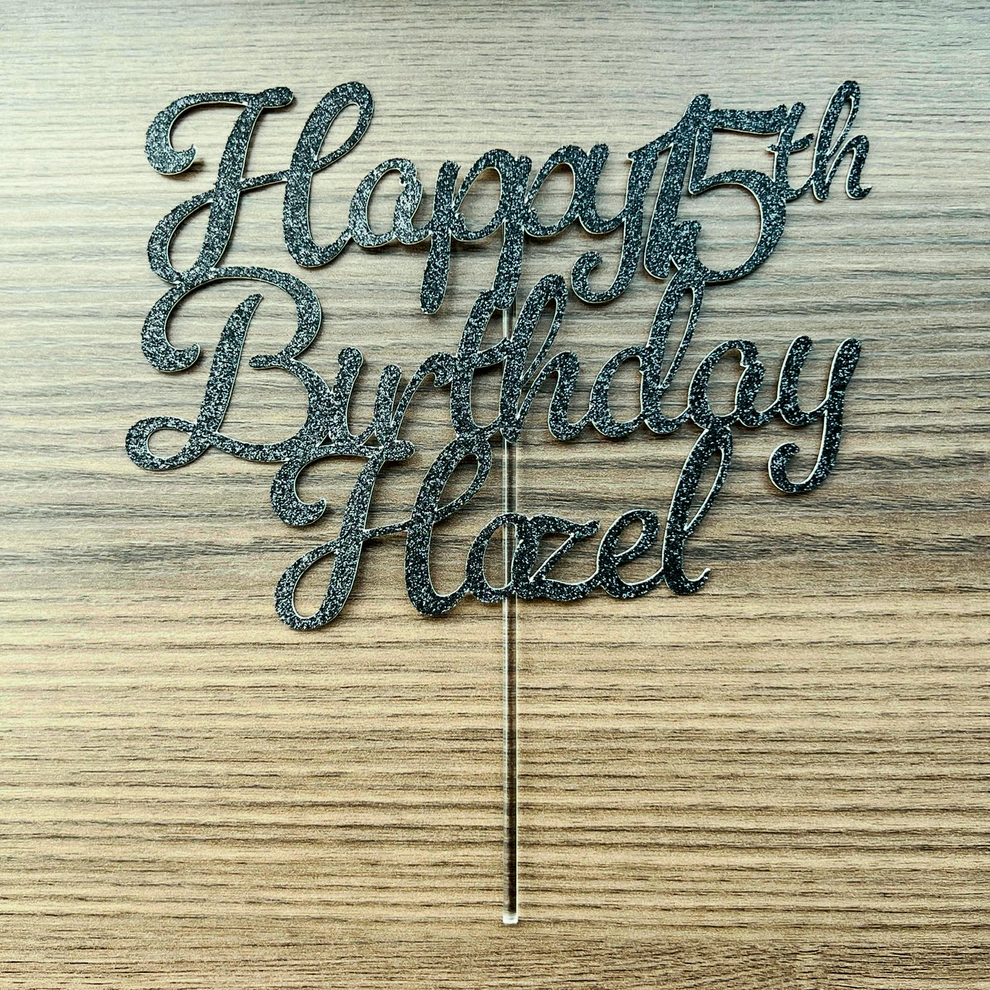 Happy Birthday Cake Topper - customized year and name