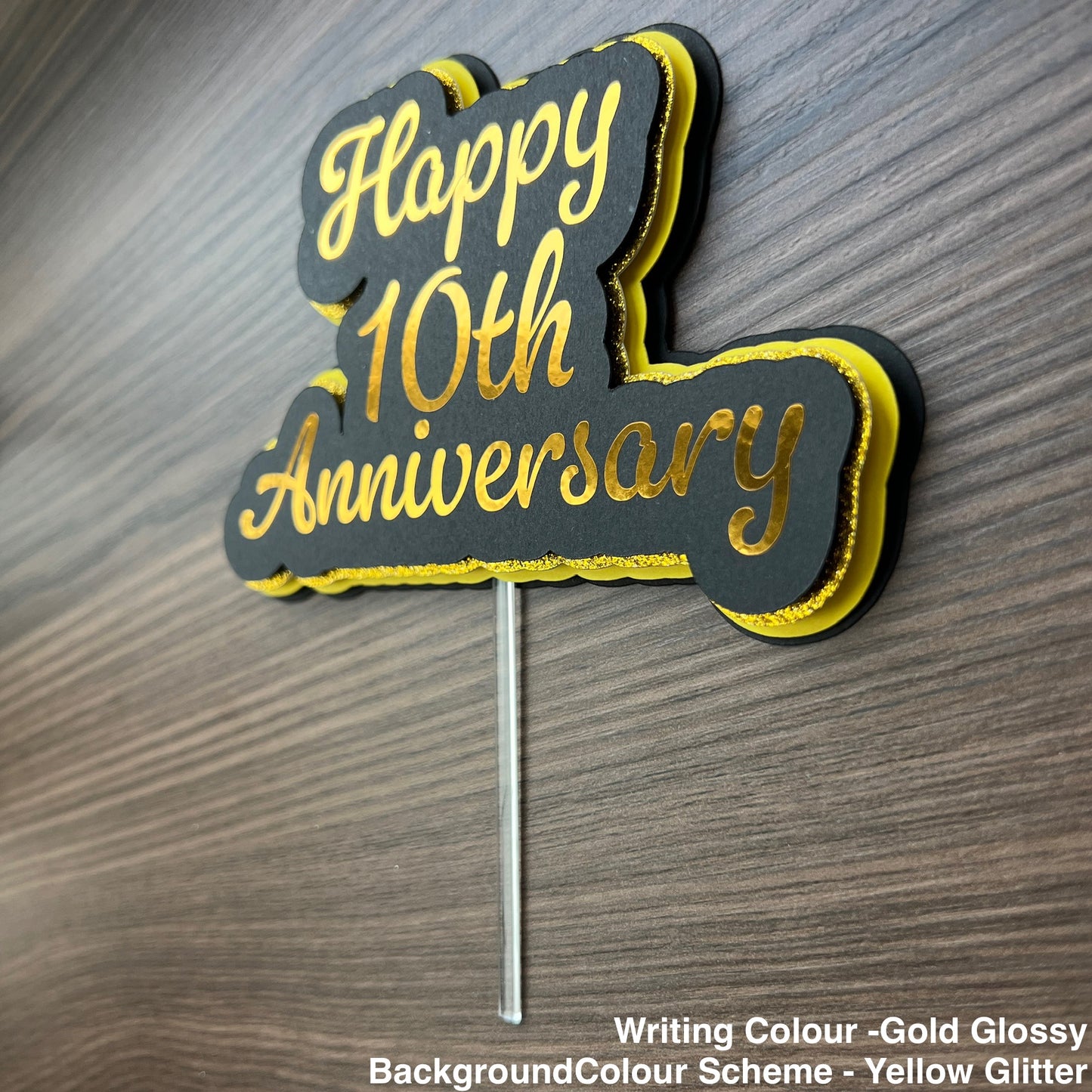 Happy Anniversary 3D Cake Topper - customized year