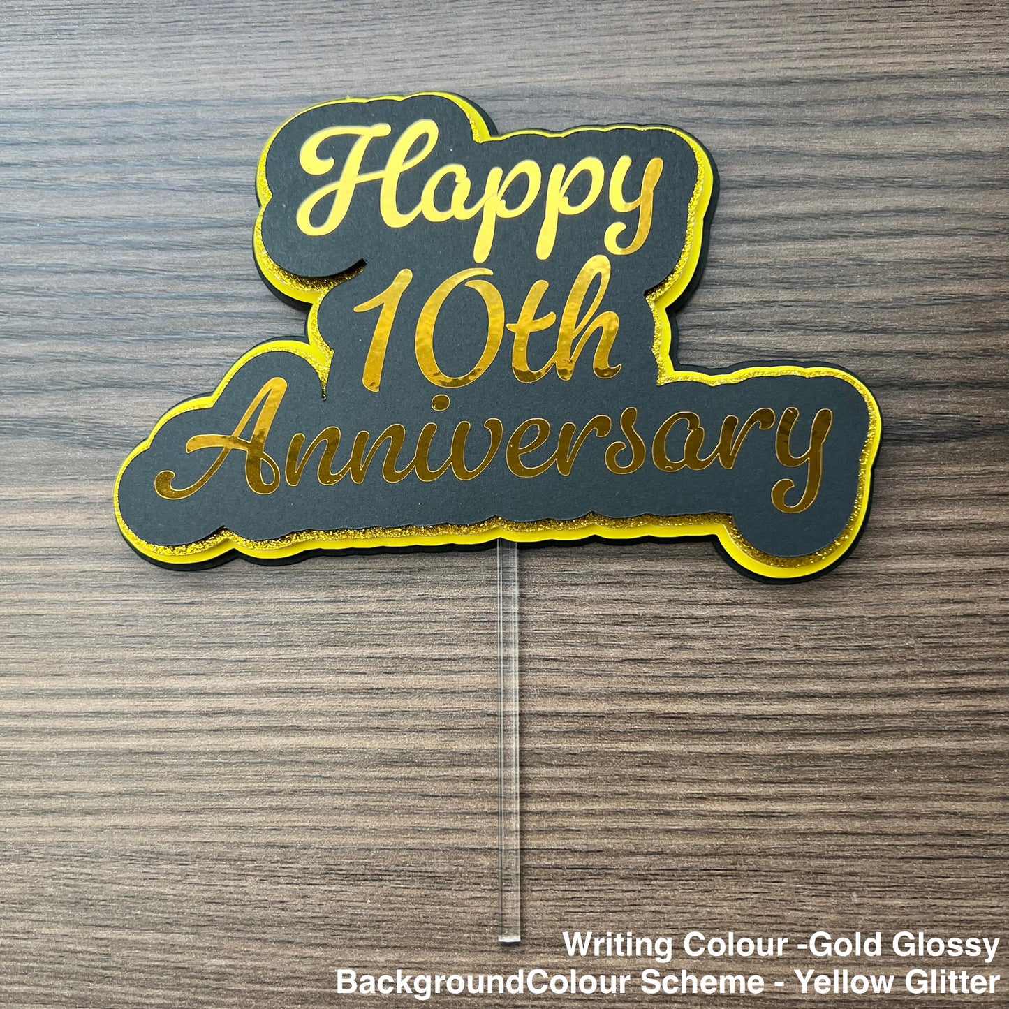Happy Anniversary 3D Cake Topper - customized year