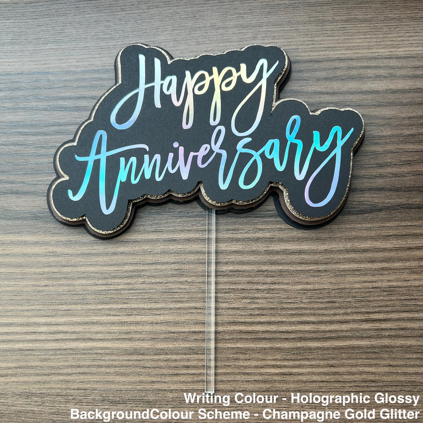Happy Anniversary 3D Cake Topper