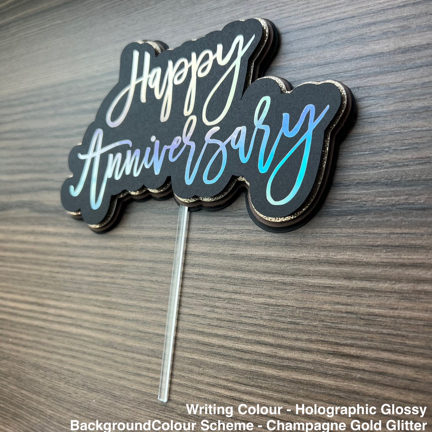 Happy Anniversary 3D Cake Topper