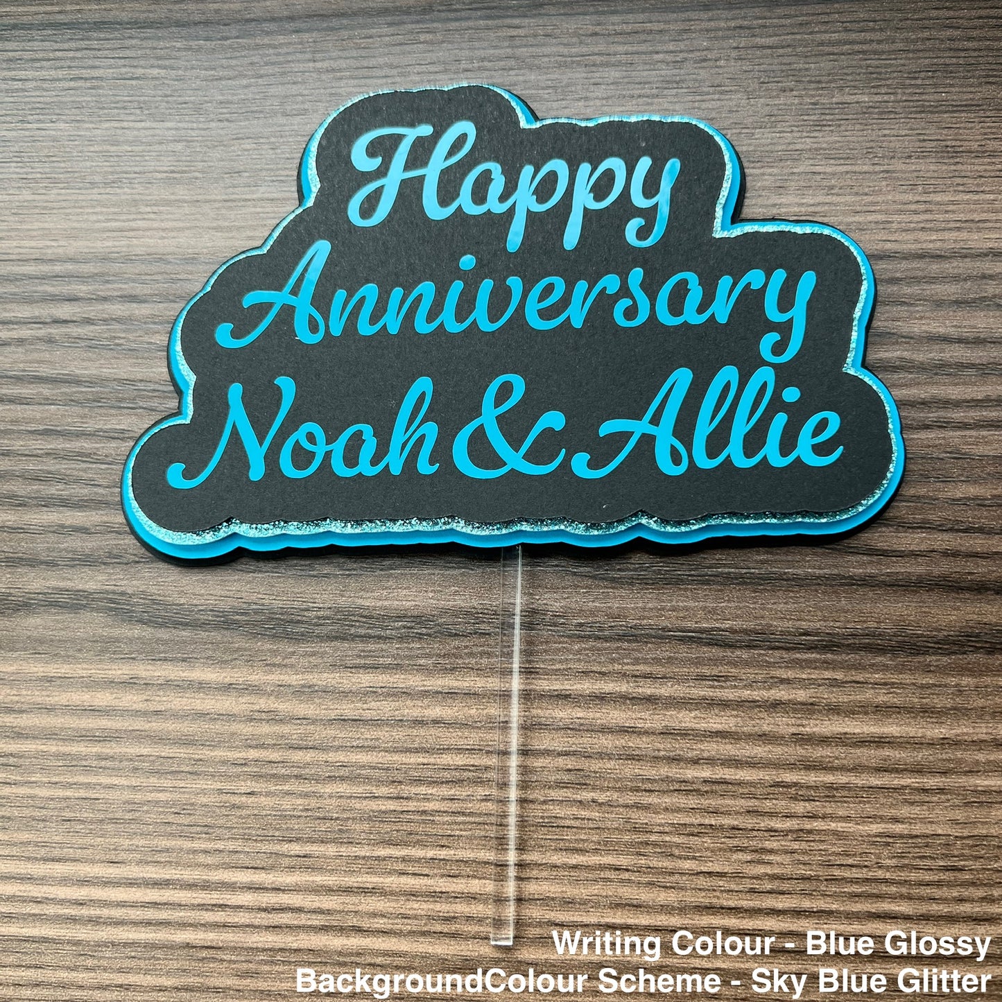 Happy Anniversary 3D Cake Topper - customized two names