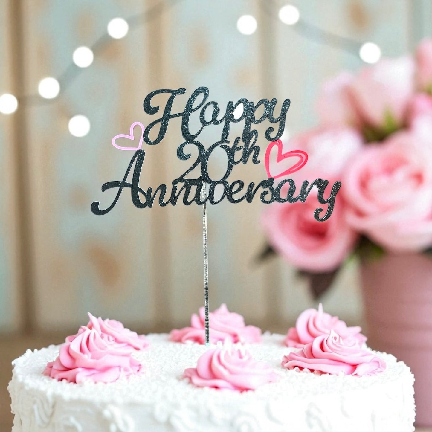 Happy Anniversary Cake Topper - customized year