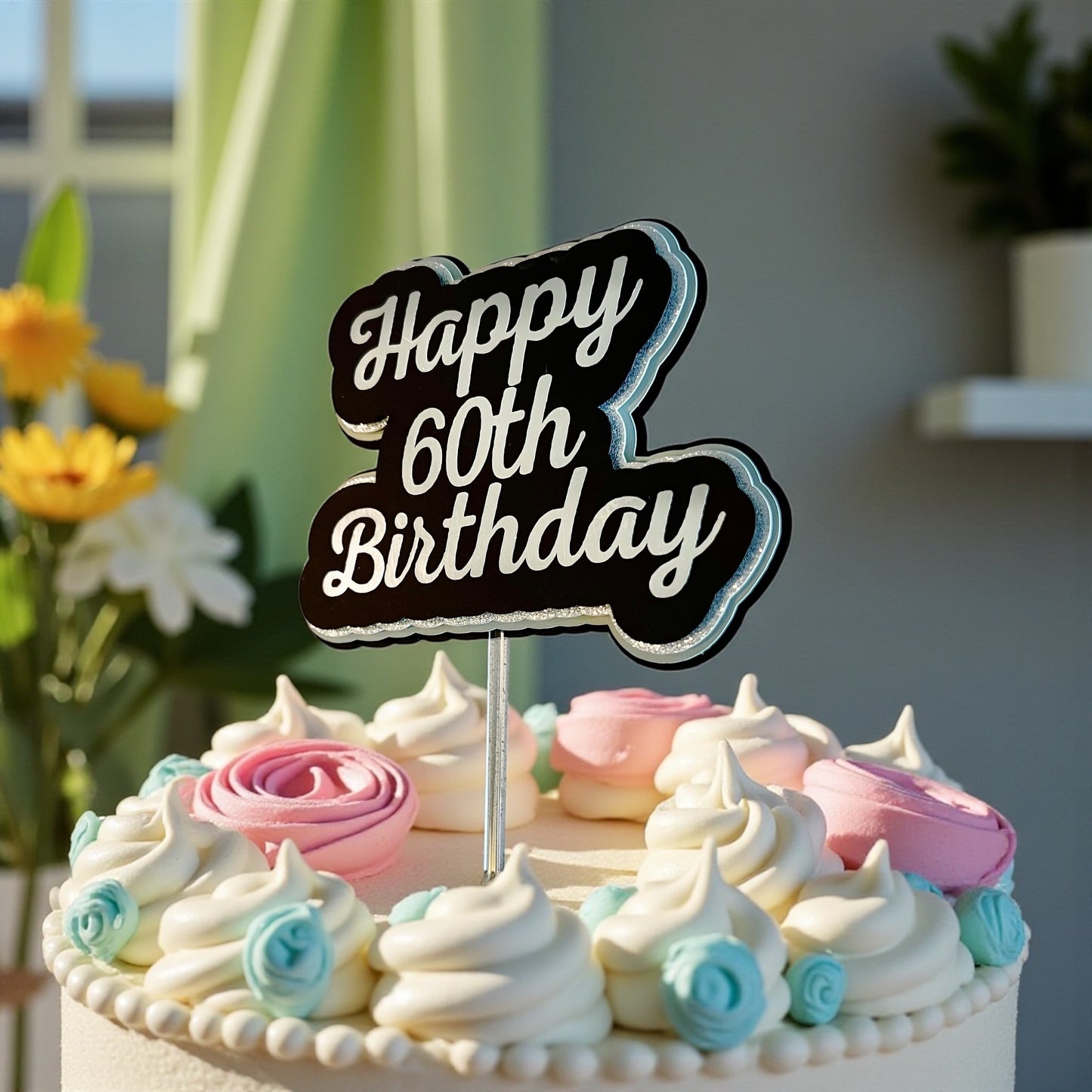 Happy Birthday 3D Cake Topper- customized year