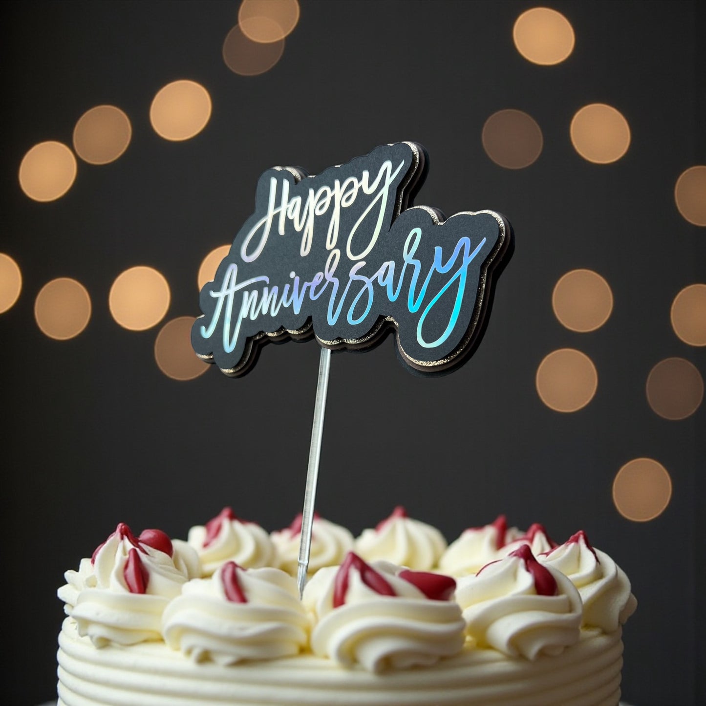 Happy Anniversary 3D Cake Topper
