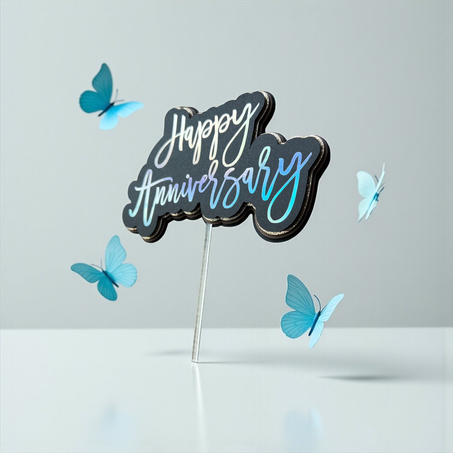 Happy Anniversary 3D Cake Topper