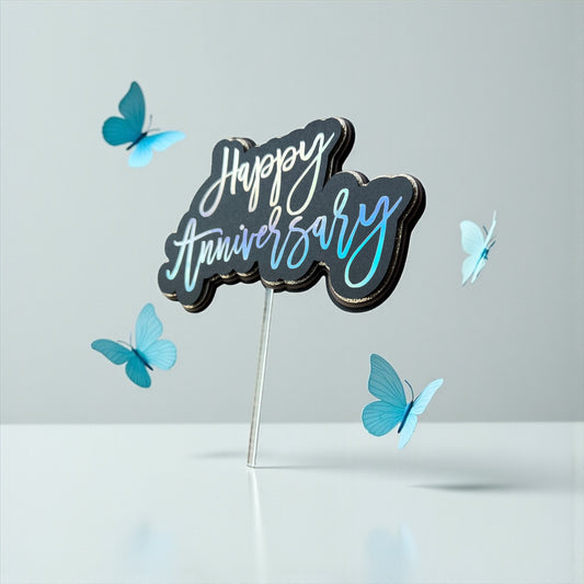 Happy Anniversary 3D Cake Topper